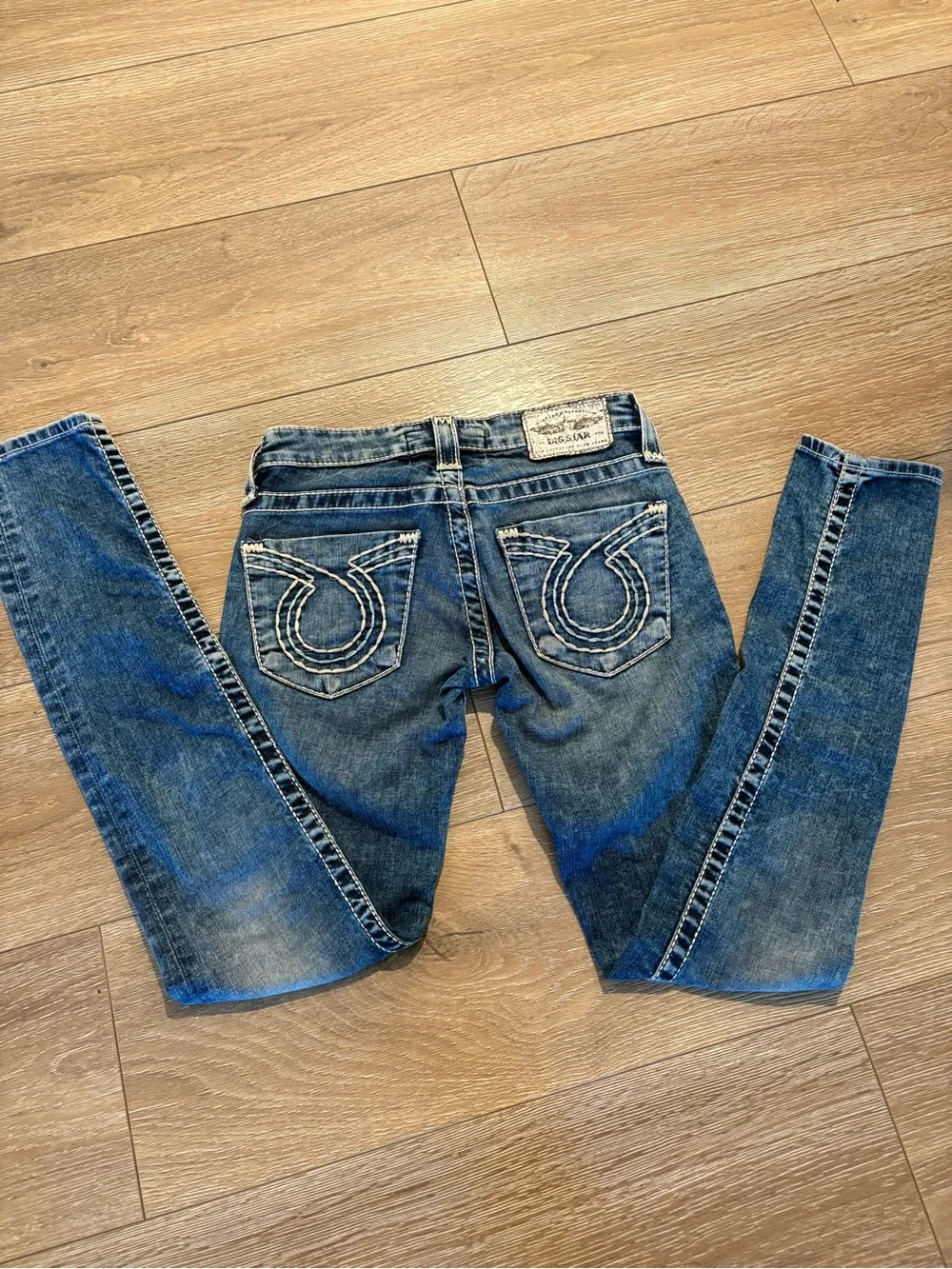 Big Star Women's Skinny Jeans in Washed Blue Denim - Picture 11 of 11